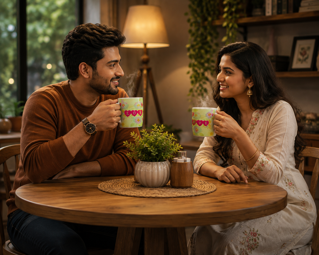 White Coffee Mug With Beautiful Love design